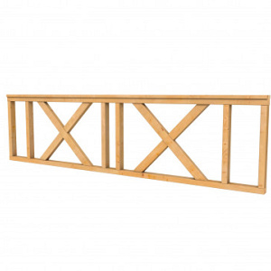 Douglas hekwerk met kruis geschaafd onbehandeld 278,5x73 cm