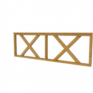 Douglas hekwerk met kruis geschaafd groen geïmpregneerd 228,5x73 cm