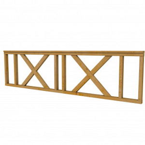 Douglas hekwerk met kruis geschaafd groen geïmpregneerd 278,5x73 cm