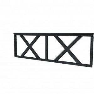 Douglas hekwerk met kruis geschaafd zwart geïmpregneerd 228,5x73 cm