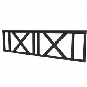 Douglas hekwerk met kruis geschaafd zwart geïmpregneerd 278,5x73 cm