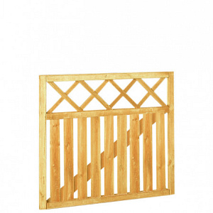 Rechthekpoort met trellis geschaafd groen geïmpregneerd grenenhout 100x90 cm