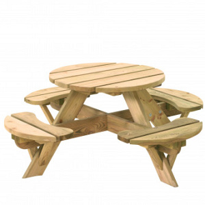 Kinderpicknicktafel Jimmy 4-persoons rond blad Ø 63 cm