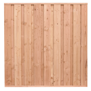 Beto-dichtplankscherm van fijnbezaagde douglas planken 180 x 180 cm.