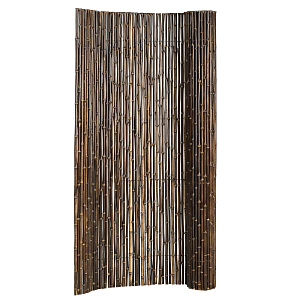 Bamboescherm op rol, zwart, 180 x 180 cm.