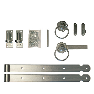 Poortbeslag met hengen en duimen tbv houten deur en hekpoort