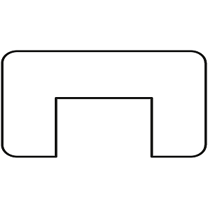 Hardhouten geschaafde damwandregel met sponning, 4,5 x 6,8 x 200 cm.