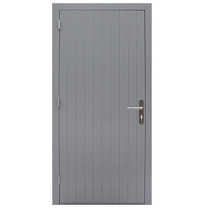 Hardhouten enkele dichte deur Prestige, 109 x 21 cm., linksdraaiend, grijs gegrond