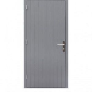 Hardhouten enkele dichte deur Prestige, 109 x 21 cm., linksdraaiend, grijs gegrond