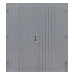 Hardhouten dubbele dichte deur Prestige, 202 x 221 cm., grijs gegrond