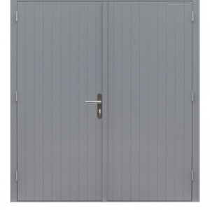 Hardhouten dubbele dichte deur Prestige, 202 x 221 cm., grijs gegrond