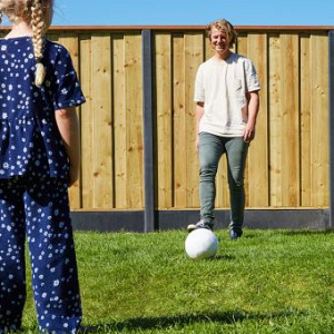 Sleufpaal tussenmodel tbv tuinscherm antraciet vlakke kop 10x10x270 cm