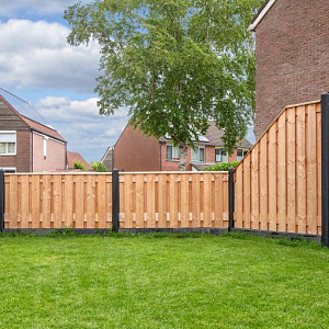 Beton Korte hoekpaal 10x10x180 cm, Zwart gecoat tbv Scherm 90