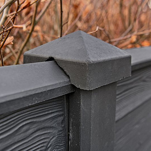 Beton Afdekkap 8x4,5x180 cm, Zwart gecoat tbv motiefplaat