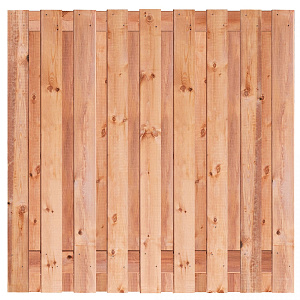 JWOODS Tuinscherm Red Wood 19-planks 180x180 cm Geschaafd