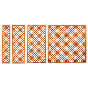Trellis diagonaal met lijst 180x180 cm onbehandeld geschaafd hardhout