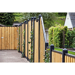 Gaaselement 180x180 cm met kader 4,5x4,5 cm geïmpregneerd grenen