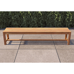 Tennisbank Court onbehandeld teak 200x40x44 cm