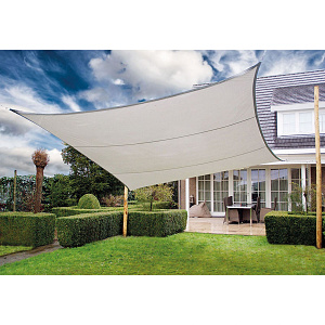 Zonnezeil vierkant 5,5x5,5 m zilvergrijs