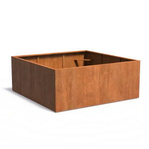 Plantenbak Carrez met bodem cortenstaal 200x200x80 cm