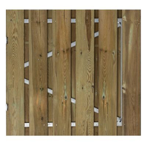 Grenen Tuindeur Recht op verstelbaar stalen frame 100x100 cm