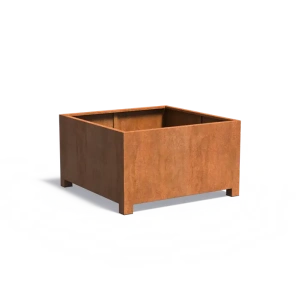 Plantenbak Carrez met poten cortenstaal 140x140x80 cm