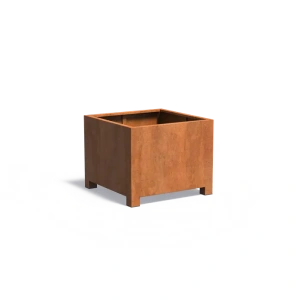 Plantenbak Carrez met poten cortenstaal 100x100x80 cm