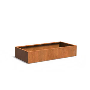 Plantenbak Carrez met bodem cortenstaal 200x100x40 cm