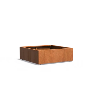 Plantenbak Carrez met wielen cortenstaal 120x120x40 cm
