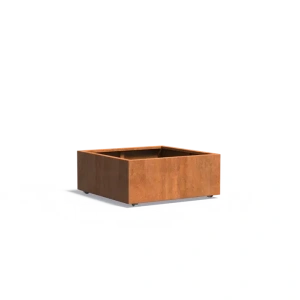 Plantenbak Carrez met wielen cortenstaal 100x100x40 cm