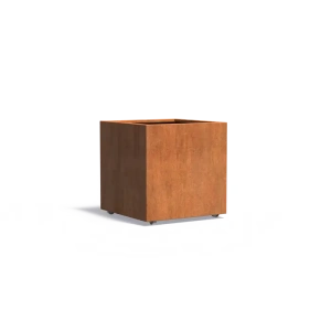 Plantenbak Carrez met wielen cortenstaal 80x80x80 cm