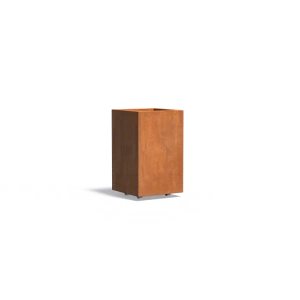 Plantenbak Carrez met wielen cortenstaal 50x50x80 cm