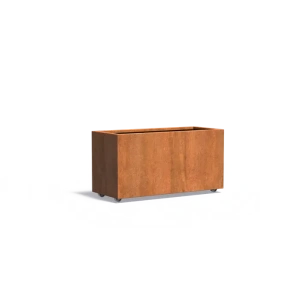 Plantenbak Carrez met wielen cortenstaal 120x50x60 cm