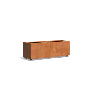Plantenbak Carrez met wielen cortenstaal 150x50x50 cm