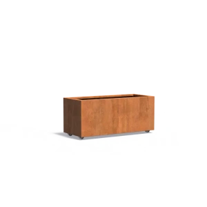 Plantenbak Carrez met wielen cortenstaal 120x50x50 cm