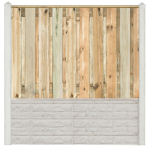 Hout Beton Rotsmotief Schutting Grijs