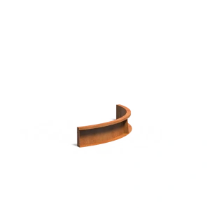Keerwand binnenbocht Cortenstaal 2 mm 100x100x20 cm