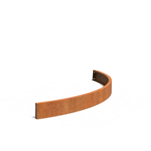 Keerwand buitenbocht Cortenstaal 2 mm 200x200x20 cm