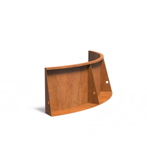 Keerwand binnenbocht Cortenstaal 3 mm 150x150x60 cm