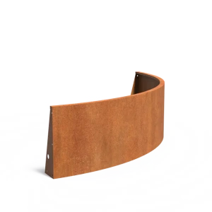 Keerwand buitenbocht Cortenstaal 3 mm 200x200x60 cm
