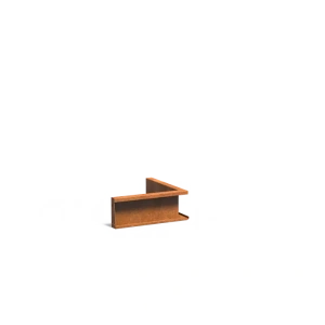 Keerwand binnenhoek Cortenstaal 2 mm 50x50x20 cm