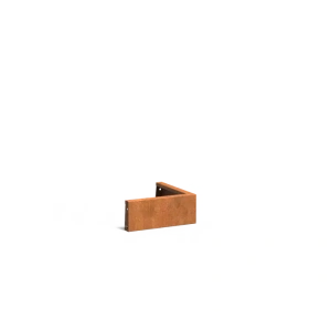 Keerwand buitenhoek Cortenstaal 2 mm 50x50x20 cm