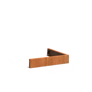 Keerwand buitenhoek Cortenstaal 2 mm 100x100x20 cm