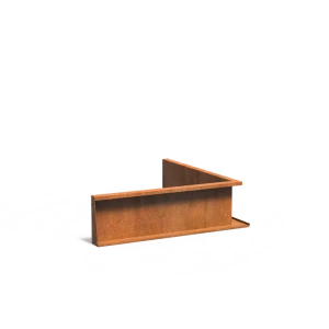 Keerwand binnenhoek Cortenstaal 2 mm 100x100x30 cm