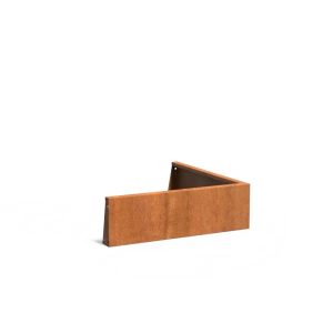 Keerwand buitenhoek Cortenstaal 2 mm 100x100x30 cm