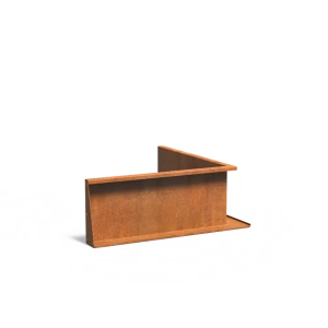 Keerwand binnenhoek Cortenstaal 3 mm 100x100x40 cm