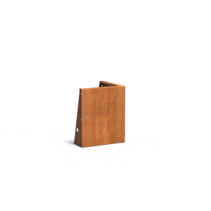 Keerwand buitenhoek Cortenstaal 3 mm 50x50x60 cm