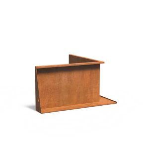 Keerwand binnenhoek Cortenstaal 3 mm 100x100x60 cm