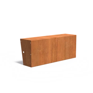 Keerwand recht met brede bovenrand Cortenstaal 3 mm 150x40x60 cm