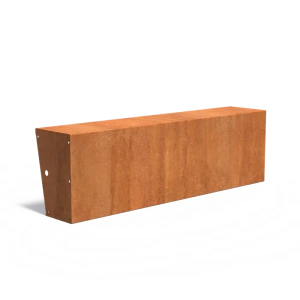 Keerwand recht met brede bovenrand Cortenstaal 3 mm 200x40x60 cm